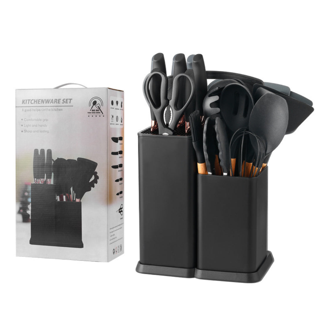 Conjunto Gourmet de Utensílios de Cozinha em Silicone - 19 Peças