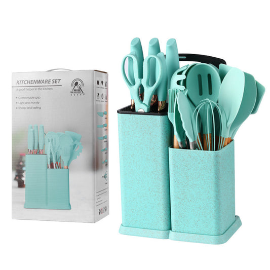 Conjunto Gourmet de Utensílios de Cozinha em Silicone - 19 Peças